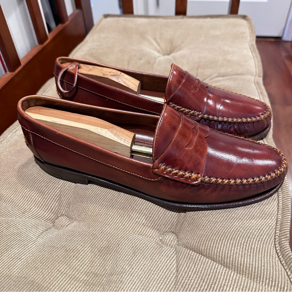 Nordstrom Men's Brown Leather Penny Loafers - Picture 3 of 14